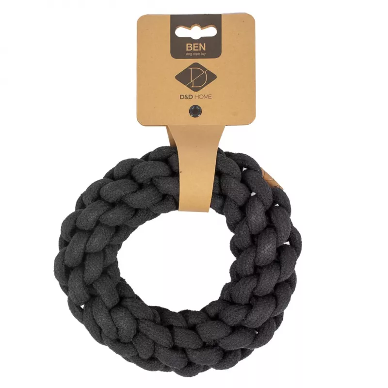 Dog Toy BEN black 19cm/rope 10mm